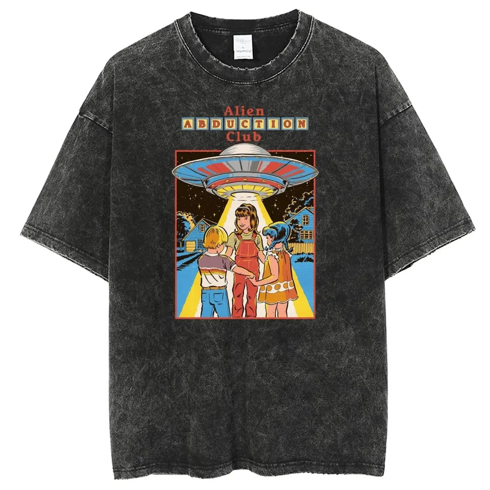 The Alien Age Abduction Club Washed Tshirts Men Women Harajuku Short-sleeved T-shirt Casual Tops Streetwear Oversized T Shirts
The Alien Age Abduction Club Washed Tshirts Men Women Harajuku Short-sleeved T-shirt Casual Tops Streetwear Oversized T Shirts