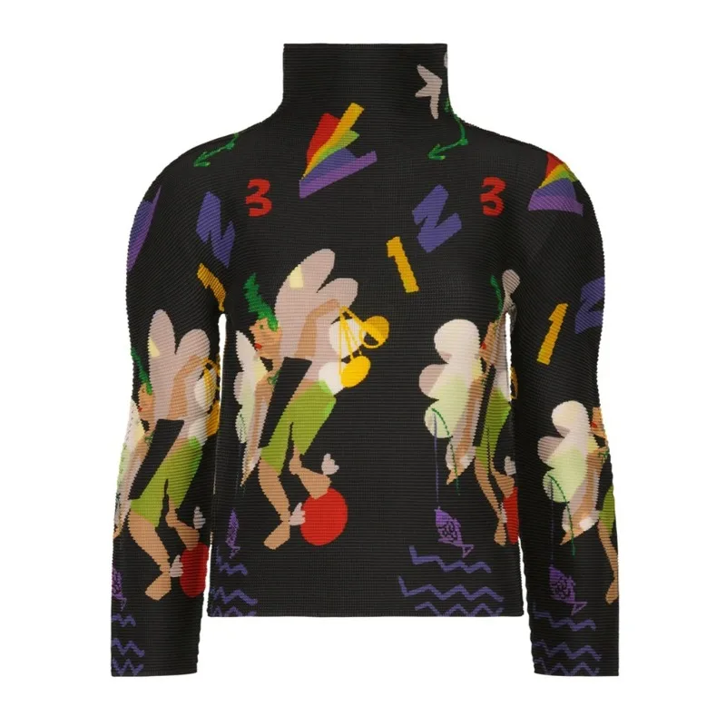 Плиссированные женские осенние топы Miyake с принтом, тонкая эластичная рубашка с высоким воротником и принтом, плотная футболка без морщин, складная
Плиссированные женские осенние топы Miyake с принтом, тонкая эластичная рубашка с высоким воротником и принтом, плотная футболка без морщин, складная