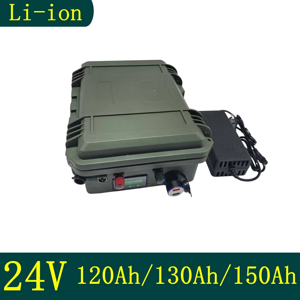 waterproof 24V 120AH Lithium ion battery 24V 150Ah 24V 130Ah li-ion for EV scooter golf cart UPS backup power +10A Charger
waterproof 24V 120AH Lithium ion battery 24V 150Ah 24V 130Ah li-ion for EV scooter golf cart UPS backup power +10A Charger