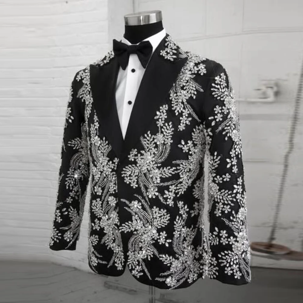 Luxury Groom wedding Tuxedos Formal Occasion Party Dresses Customized 2-Piece Crystals Beaded Suits Men Slim Fit Costume Homme
Luxury Groom wedding Tuxedos Formal Occasion Party Dresses Customized 2-Piece Crystals Beaded Suits Men Slim Fit Costume Homme