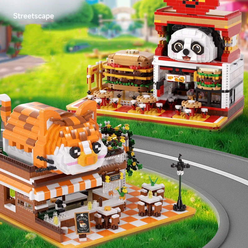 MOC Panda Burger Cat Coffee Shop Building Blocks Set Food Street Store Architecture Toys For Children Birthday Special Day Gifts
MOC Panda Burger Cat Coffee Shop Building Blocks Set Food Street Store Architecture Toys For Children Birthday Special Day Gifts