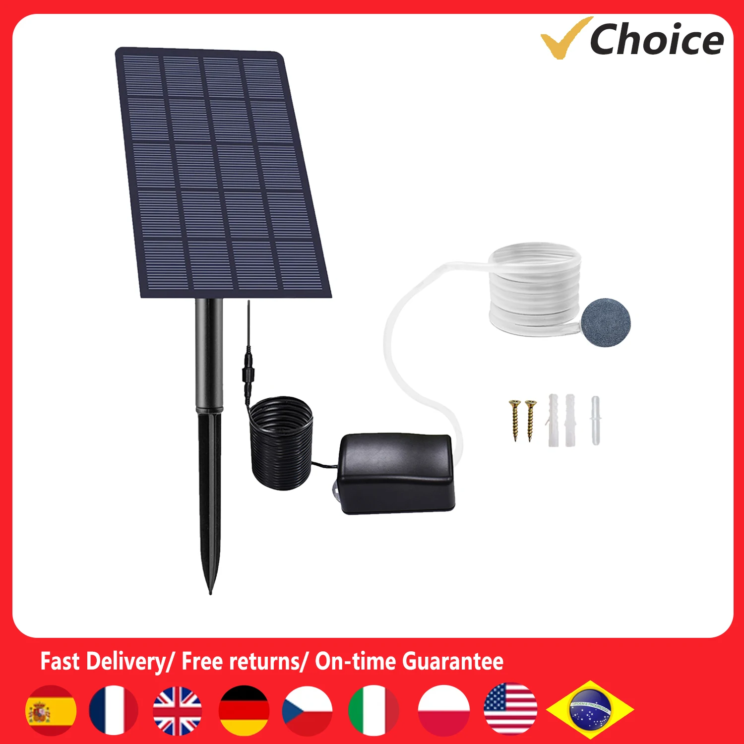 2W Plug-in Solar Oxygen Pump Fish Tank Aquarium Oxygen Aerator Air Pump with Pipe Air Bubble Stones for Garden Outdoor Pool Pond
2W Plug-in Solar Oxygen Pump Fish Tank Aquarium Oxygen Aerator Air Pump with Pipe Air Bubble Stones for Garden Outdoor Pool Pond