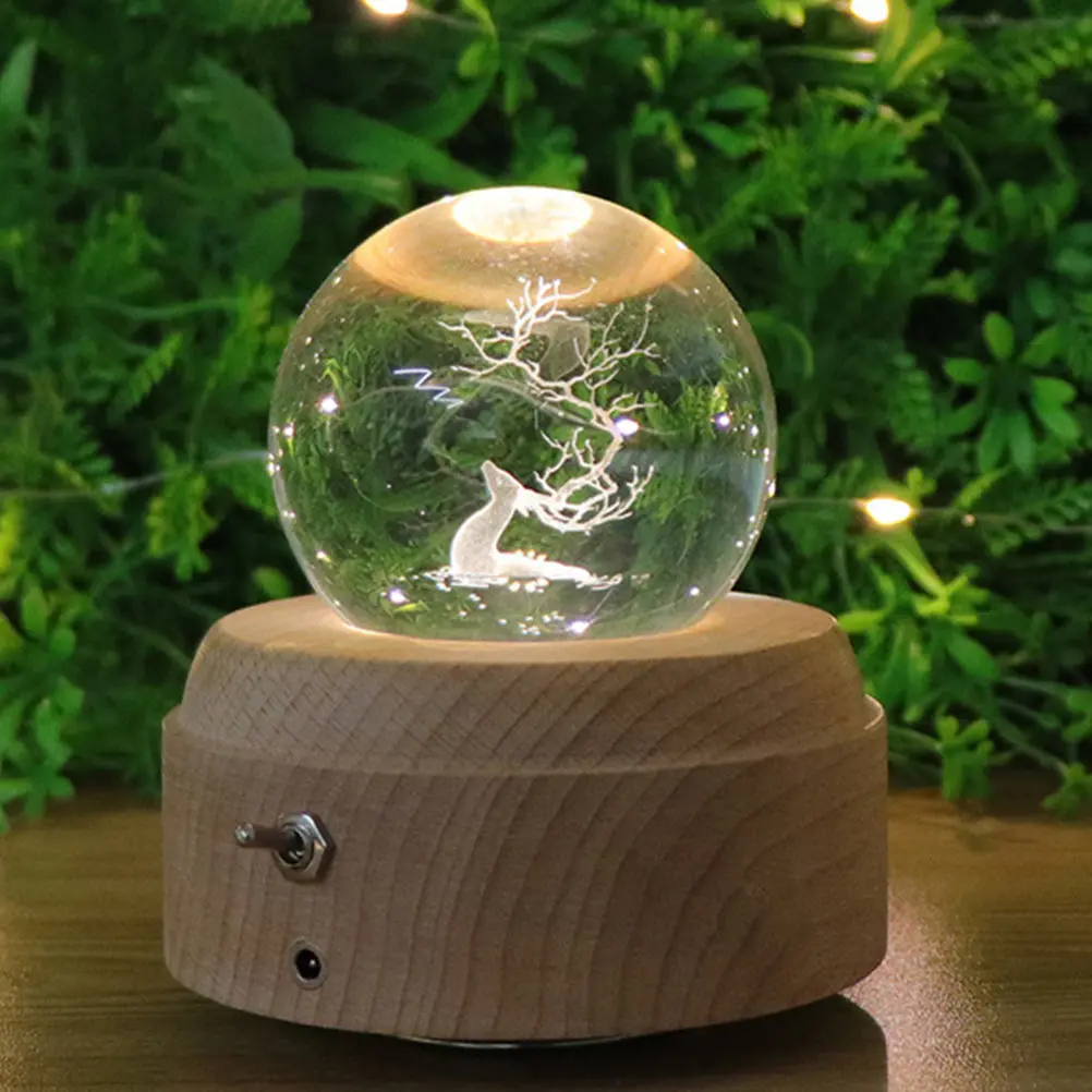 Crystal Ball Music Box Small Night Light Glowing LEDDesign Christmas Decor Home nament Luminous Gift PracticalWood Durability
Crystal Ball Music Box Small Night Light Glowing LEDDesign Christmas Decor Home nament Luminous Gift PracticalWood Durability