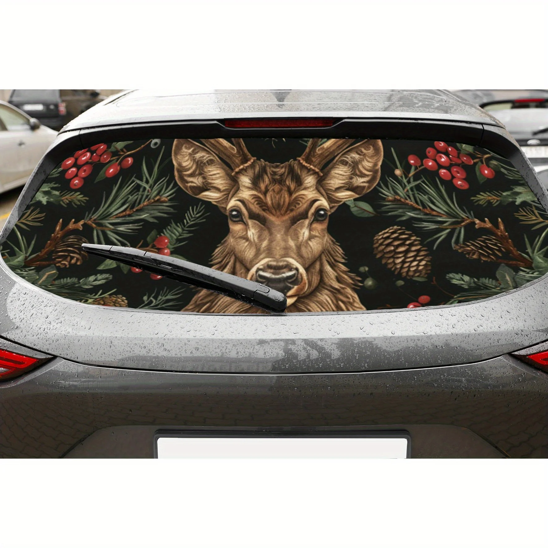 Elk and Pine Branch PVC Perforated Car Vinyl Wraps, Privacy Enhancing Design for Rear Window, Car Rear Windshield Sticker for Mo
Elk and Pine Branch PVC Perforated Car Vinyl Wraps, Privacy Enhancing Design for Rear Window, Car Rear Windshield Sticker for Mo