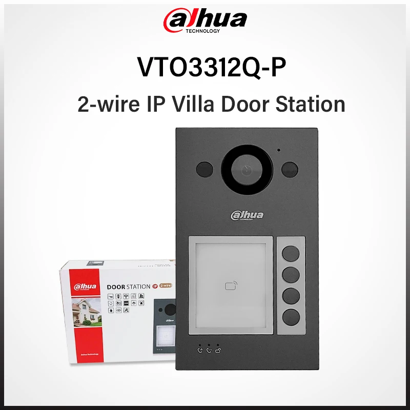 Dahua 2-Wire 2MP Doorbell 4 Buttons Aluminum Alloy Video Intercom Camera Built-in Card Reader IP65 & IK08 PoE Power VTO3312Q-P
Dahua 2-Wire 2MP Doorbell 4 Buttons Aluminum Alloy Video Intercom Camera Built-in Card Reader IP65 & IK08 PoE Power VTO3312Q-P