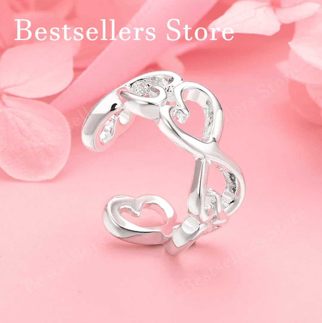 1 piece of 925 sterling silver exquisite heart-shaped ring with an opening, women's gift, wedding jewelry accessories
1 piece of 925 sterling silver exquisite heart-shaped ring with an opening, women's gift, wedding jewelry accessories