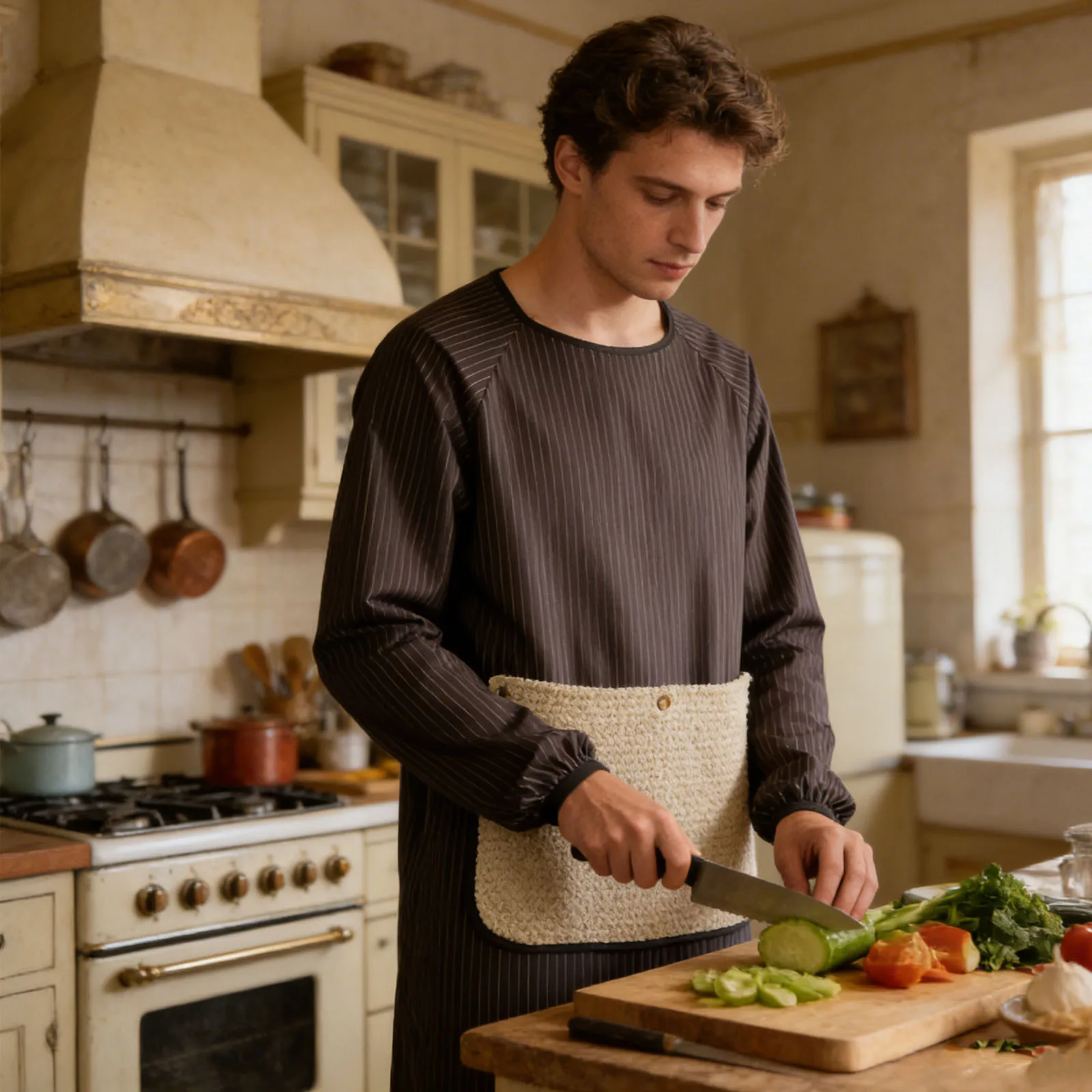 Waterproof Chef Apron for Restaurant Workers - Multifunctional Utility Smock with Pockets Breathable Striped Design for Cooking
Waterproof Chef Apron for Restaurant Workers - Multifunctional Utility Smock with Pockets Breathable Striped Design for Cooking