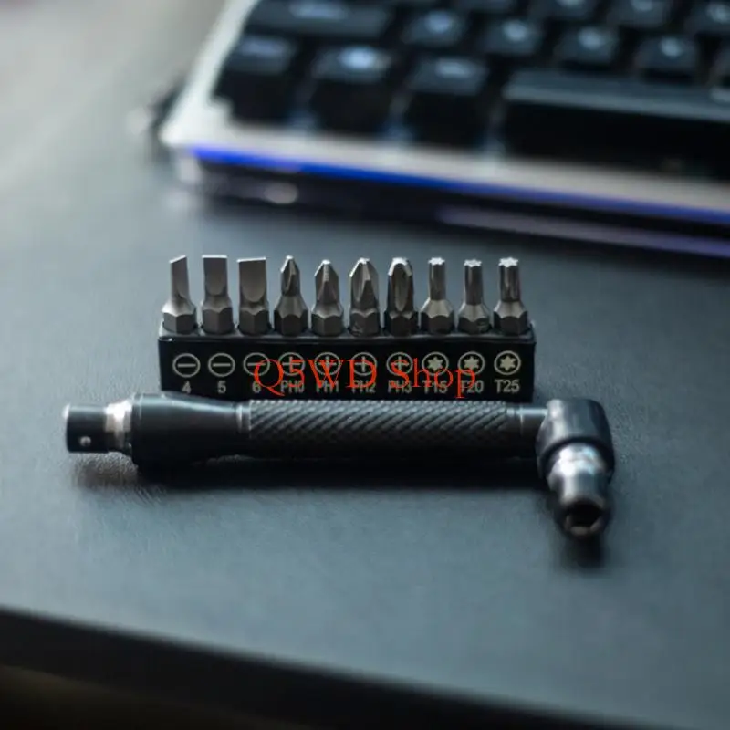 Q5WD Double Head Handle 6.35 Wrench with 10Pcs Screwdriver Bit Screwdriver Bit Tool Set for Home Garage 1/4 Socket Wrench
Q5WD Double Head Handle 6.35 Wrench with 10Pcs Screwdriver Bit Screwdriver Bit Tool Set for Home Garage 1/4 Socket Wrench