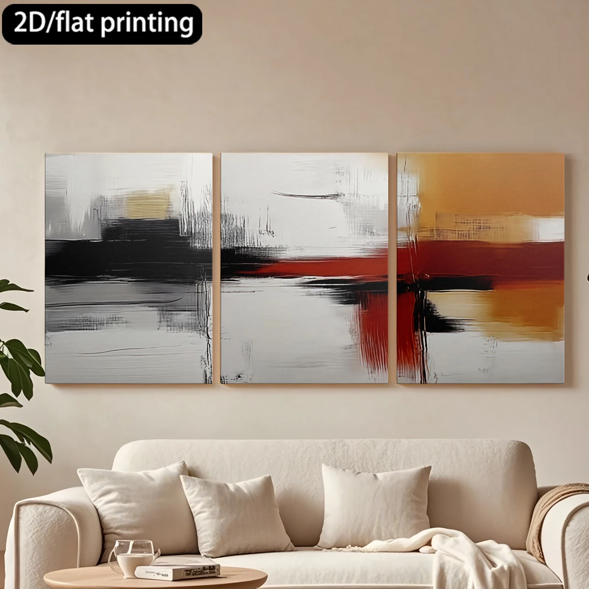 Three-panel decorative canvas paintingAbstract painting, bold color strokes.
Three-panel decorative canvas paintingAbstract painting, bold color strokes.