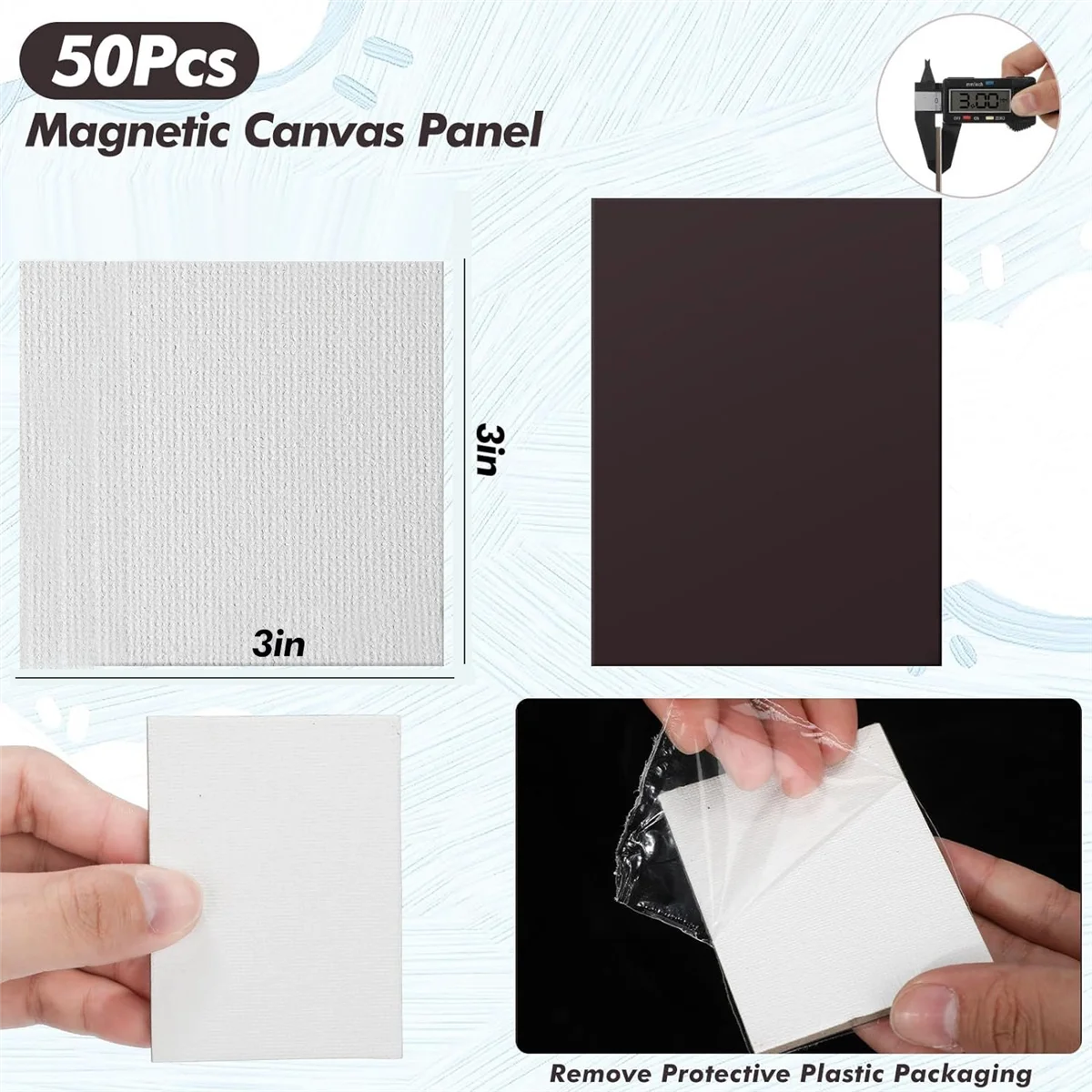 Baby-50 Pcs Magnetic Painting Canvas Panel 3x3 Inches Magnetic Canvas Boards Magnetic Canvases for Painting Tile
Baby-50 Pcs Magnetic Painting Canvas Panel 3x3 Inches Magnetic Canvas Boards Magnetic Canvases for Painting Tile