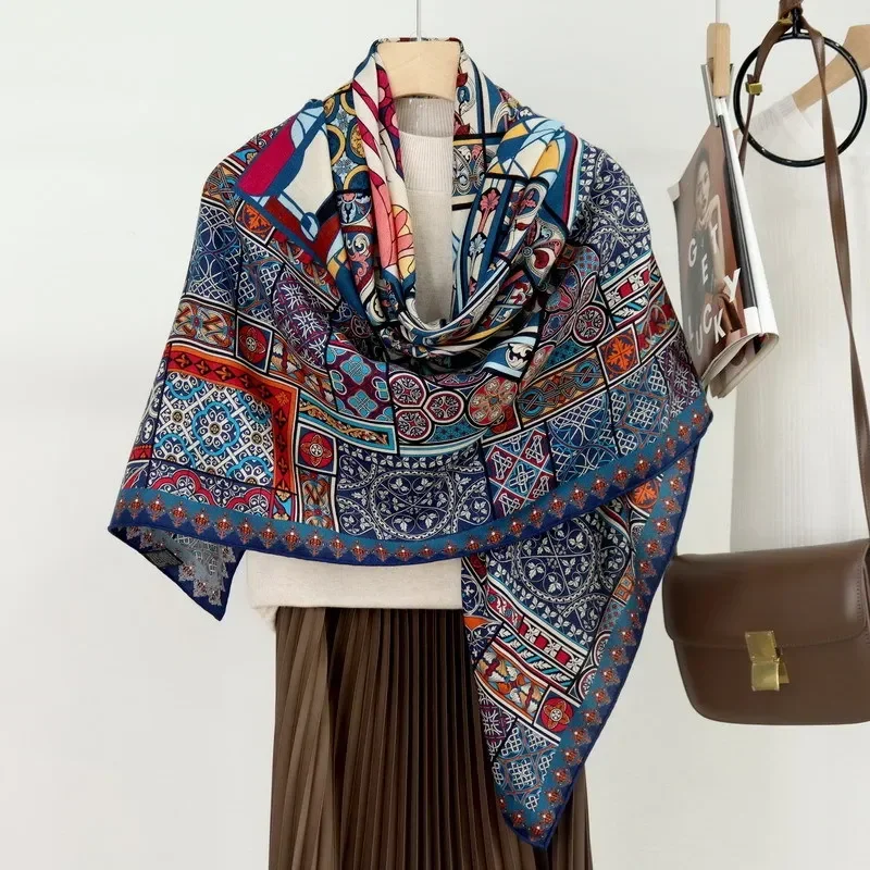 High-end Elegant Women's Exquisite "Dawn Kiss" Both-sided Printed Quality Silk Wool Handrolled Edge Large Square Scarf Shawl
High-end Elegant Women's Exquisite "Dawn Kiss" Both-sided Printed Quality Silk Wool Handrolled Edge Large Square Scarf Shawl