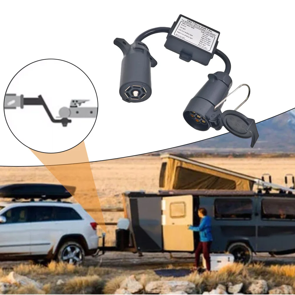 12 V USA to European Trailer Light Converter For US 7-Way Blade Socket to Euro 7-Pin Round Plug on Trailer
12 V USA to European Trailer Light Converter For US 7-Way Blade Socket to Euro 7-Pin Round Plug on Trailer