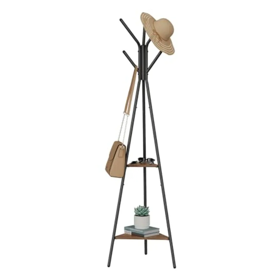 Coat Rack Freestanding Coat Hanger Stand Hall Tree with 2 Shelves for Clothes Hat Bag Industrial Style Hazelnut Brown and Black
Coat Rack Freestanding Coat Hanger Stand Hall Tree with 2 Shelves for Clothes Hat Bag Industrial Style Hazelnut Brown and Black