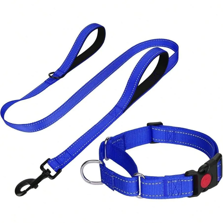 【New style】Reflective Martingale Collar Dogs, Quick Release, 5FT Double Handle Padded Dog Leash, Dog Collar And Leash Set, Adju
【New style】Reflective Martingale Collar Dogs, Quick Release, 5FT Double Handle Padded Dog Leash, Dog Collar And Leash Set, Adju