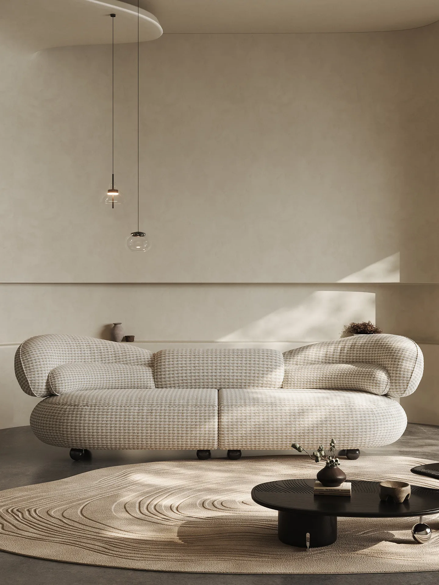 Italian minimalist fabric sofa high-end living room household curved light luxury straight row cream wind
Italian minimalist fabric sofa high-end living room household curved light luxury straight row cream wind