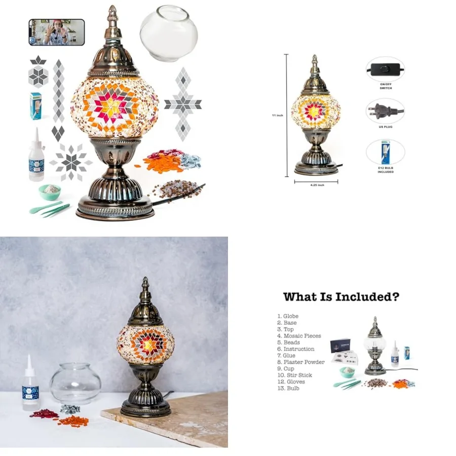 Turkish Mosaic Lamp Kit DIY Glass Decorative Table Bedside Night Light Tabletop for Living Room Bedroom Make Your Own Lamp Anti
Turkish Mosaic Lamp Kit DIY Glass Decorative Table Bedside Night Light Tabletop for Living Room Bedroom Make Your Own Lamp Anti