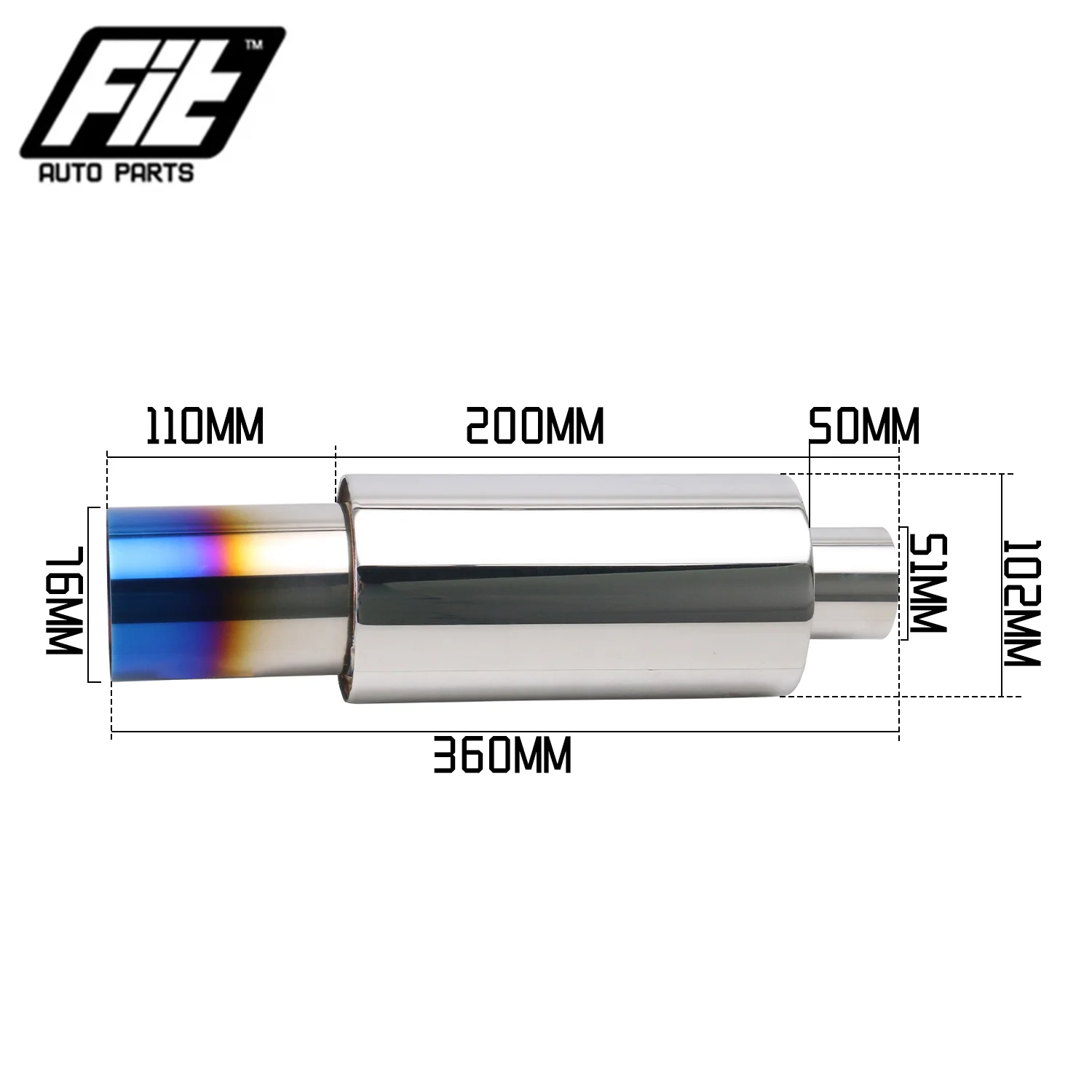 Universal Car Racing Muffler Exhaust Pipe 2'' inlet 3'' outlet Stainless Steel Burnt Blue Sport Mufflers
Universal Car Racing Muffler Exhaust Pipe 2'' inlet 3'' outlet Stainless Steel Burnt Blue Sport Mufflers