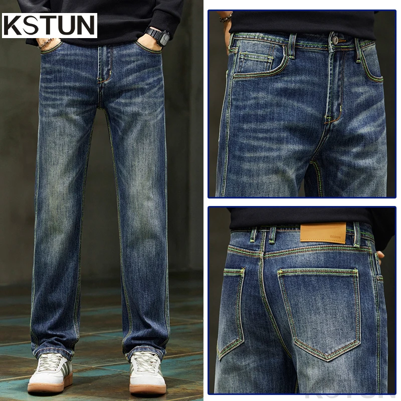 KSTUN Men's Contrast Stitching Straight Jeans Stretch Denim Pants Streetwear Business Casual Trousers 2026 Spring Autumn Jeans
KSTUN Men's Contrast Stitching Straight Jeans Stretch Denim Pants Streetwear Business Casual Trousers 2026 Spring Autumn Jeans