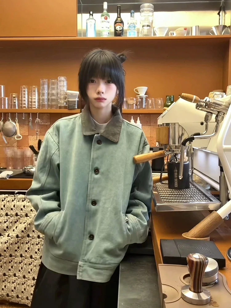 Waed ort Boxy Fit Men's Jaet Couple Outwear Spring Autumn Trendy Brand American Sle Workwear Outerwear Youth ular
Waed ort Boxy Fit Men's Jaet Couple Outwear Spring Autumn Trendy Brand American Sle Workwear Outerwear Youth ular