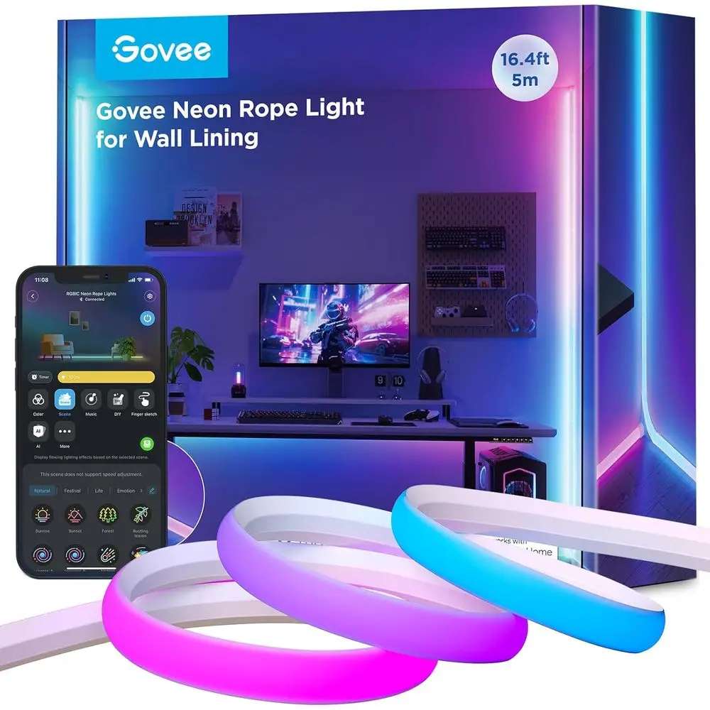 Smart LED Rope Lights with App Control and Music Sync for Living Room, Bedroom, and Wall Decoration
Smart LED Rope Lights with App Control and Music Sync for Living Room, Bedroom, and Wall Decoration