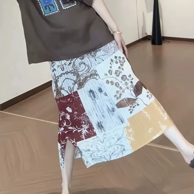 Miyake Pleated Skirt 2026 Summer New Starry Blue Sky High-end Artistic Floral Retro Jupe Patchwork Versatile Age-reducing Skirt
Miyake Pleated Skirt 2026 Summer New Starry Blue Sky High-end Artistic Floral Retro Jupe Patchwork Versatile Age-reducing Skirt