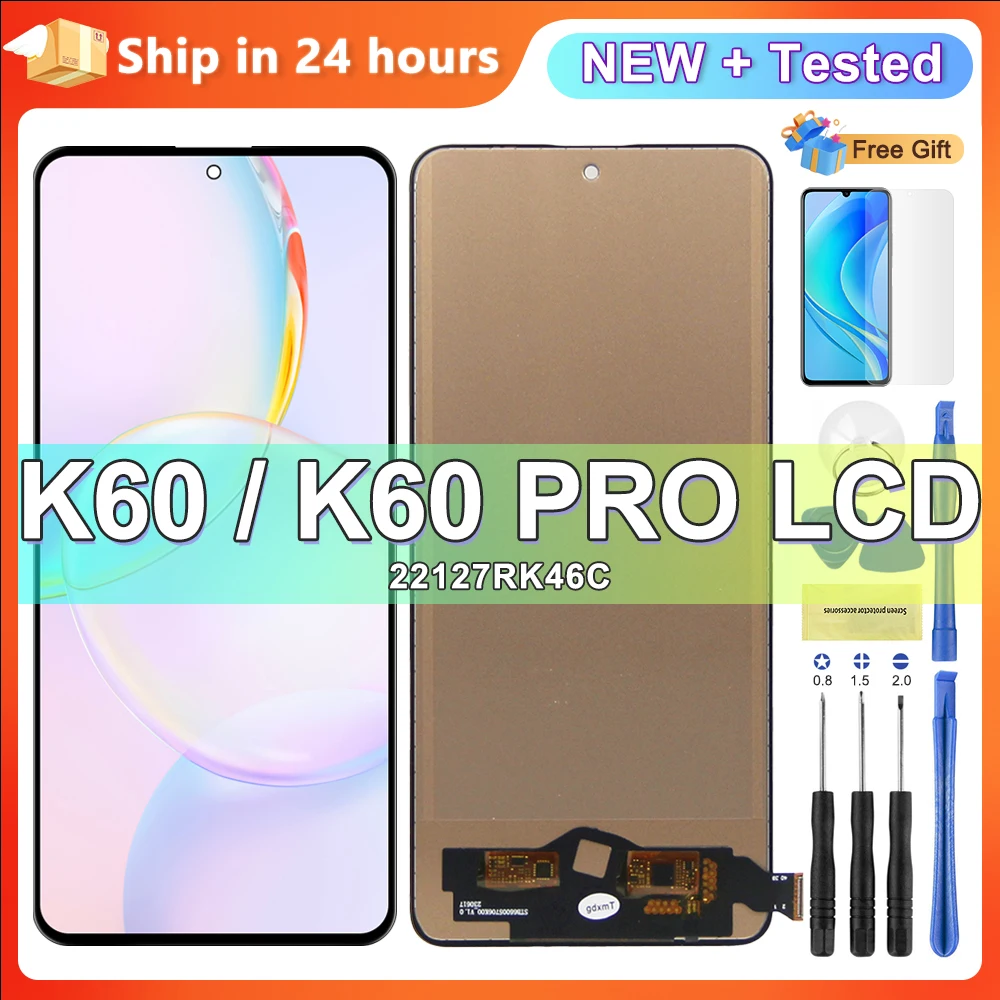 6.67" AMOLED For Xiaomi Redmi K60 Pro LCD Display Touch Screen Digitizer Assembly For Xiaomi Redmi K60 23013RK75C with Frame
6.67" AMOLED For Xiaomi Redmi K60 Pro LCD Display Touch Screen Digitizer Assembly For Xiaomi Redmi K60 23013RK75C with Frame