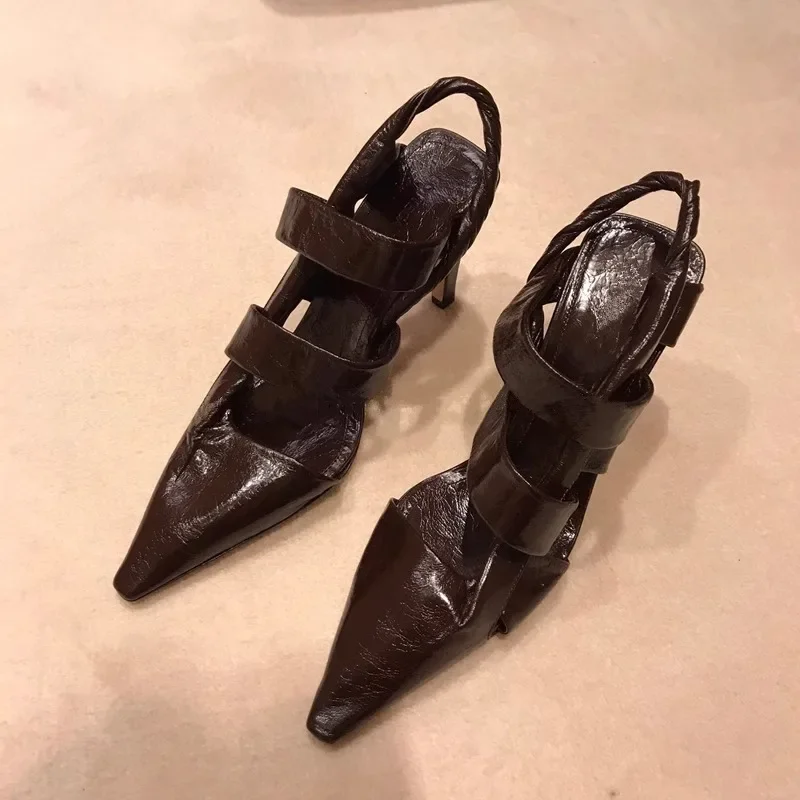 Brown Slip-On Босоножки Женские Soft Leather Heeled Sandals Hollow Out Shoes For Woman Pointed Toe Sandalias De Mujer Verano2024
Brown Slip-On Босоножки Женские Soft Leather Heeled Sandals Hollow Out Shoes For Woman Pointed Toe Sandalias De Mujer Verano2024