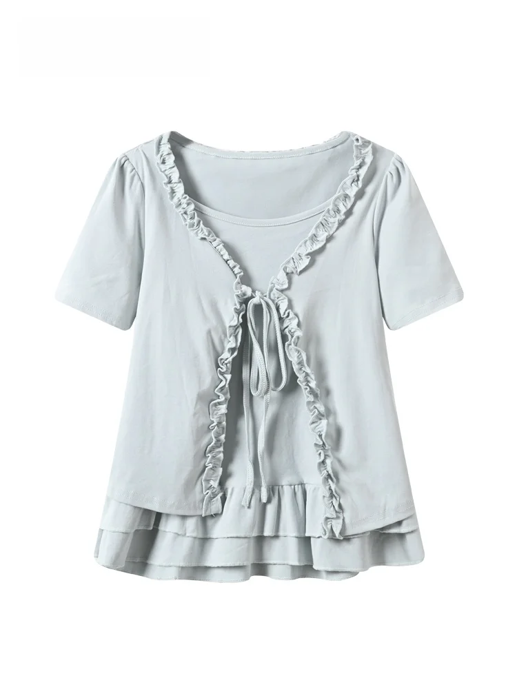 Summer New Style Casual Short Sleeve T-Shirt Women's plus Size Patchwork Loose Fit Versatile Shoulder Top French Style Polyes...
Summer New Style Casual Short Sleeve T-Shirt Women's plus Size Patchwork Loose Fit Versatile Shoulder Top French Style Polyes...
