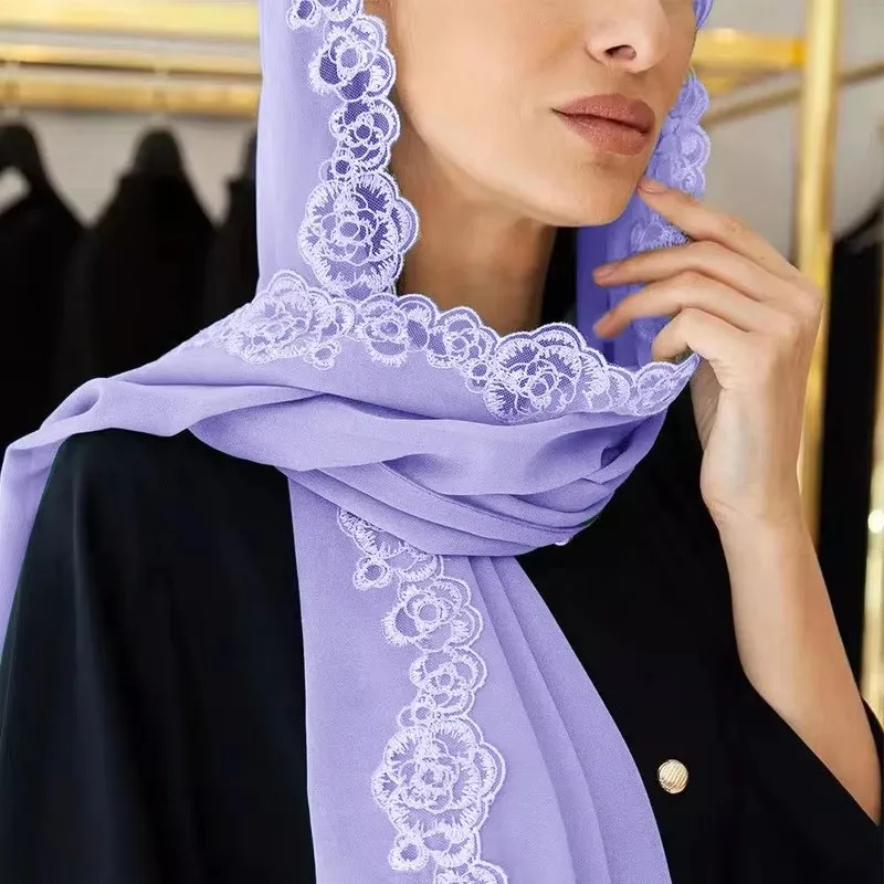 Embroidery Chiffon Thin Scarf Women Luxury Solid Color Muslim Headband Scarves 175x70cm Islamic Turban Fashi
Embroidery Chiffon Thin Scarf Women Luxury Solid Color Muslim Headband Scarves 175x70cm Islamic Turban Fashi