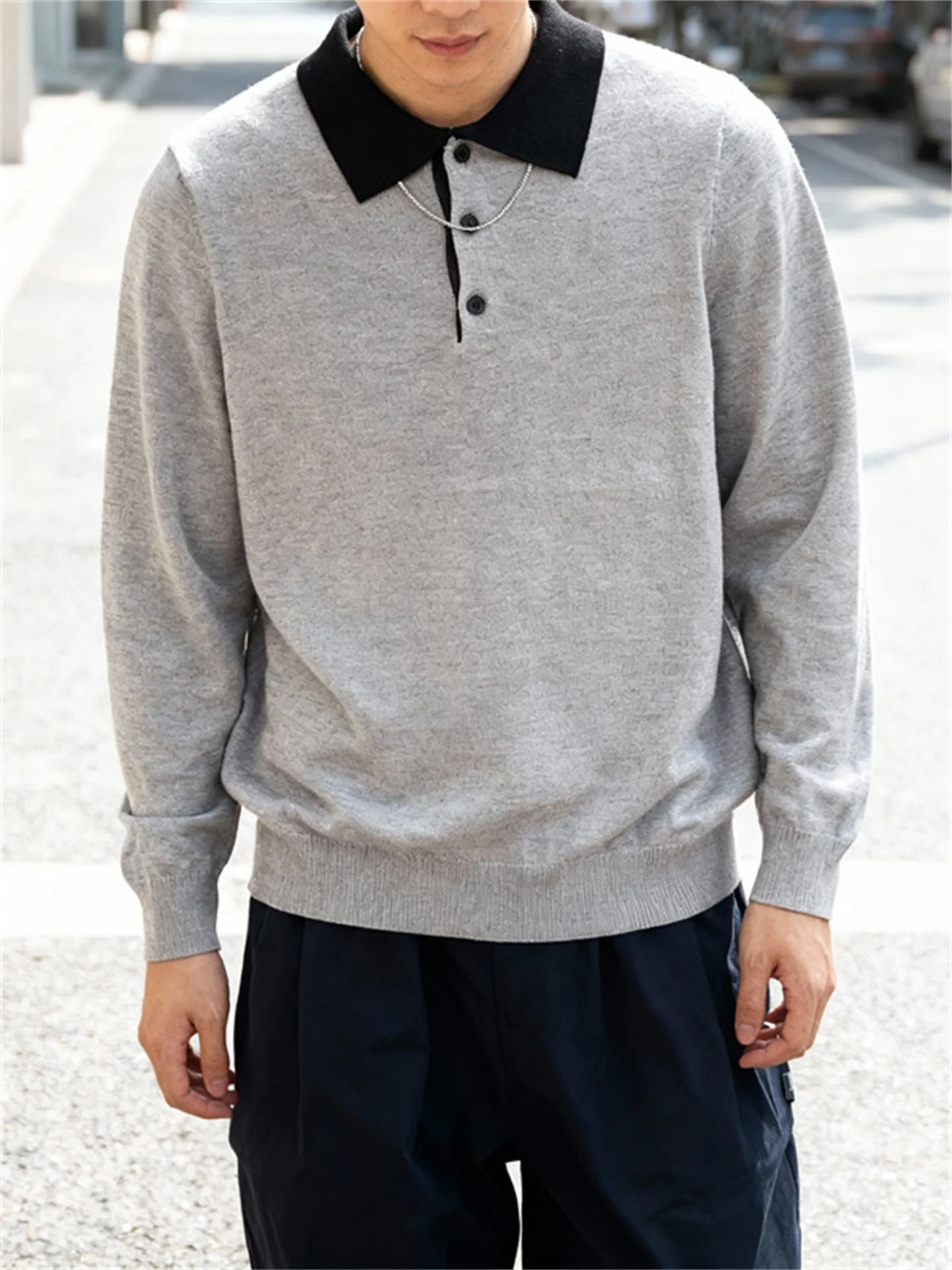 Мужской вязаный свитер Ele ey Ne: осенне-зимний повседневный топ с длинным рукавом, модный контрастный воротник, комфортный.
Мужской вязаный свитер Ele ey Ne: осенне-зимний повседневный топ с длинным рукавом, модный контрастный воротник, комфортный.