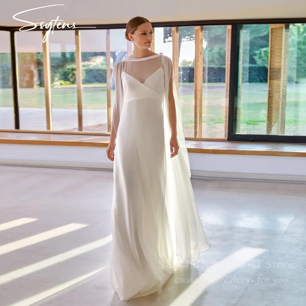 SSYTENS Loose Style Boho Wedding Dresses With chiffon Outfit Cape Spaghetti Straps 2 in 1 Simple Bridal Gowns Vestidos De Novia
SSYTENS Loose Style Boho Wedding Dresses With chiffon Outfit Cape Spaghetti Straps 2 in 1 Simple Bridal Gowns Vestidos De Novia