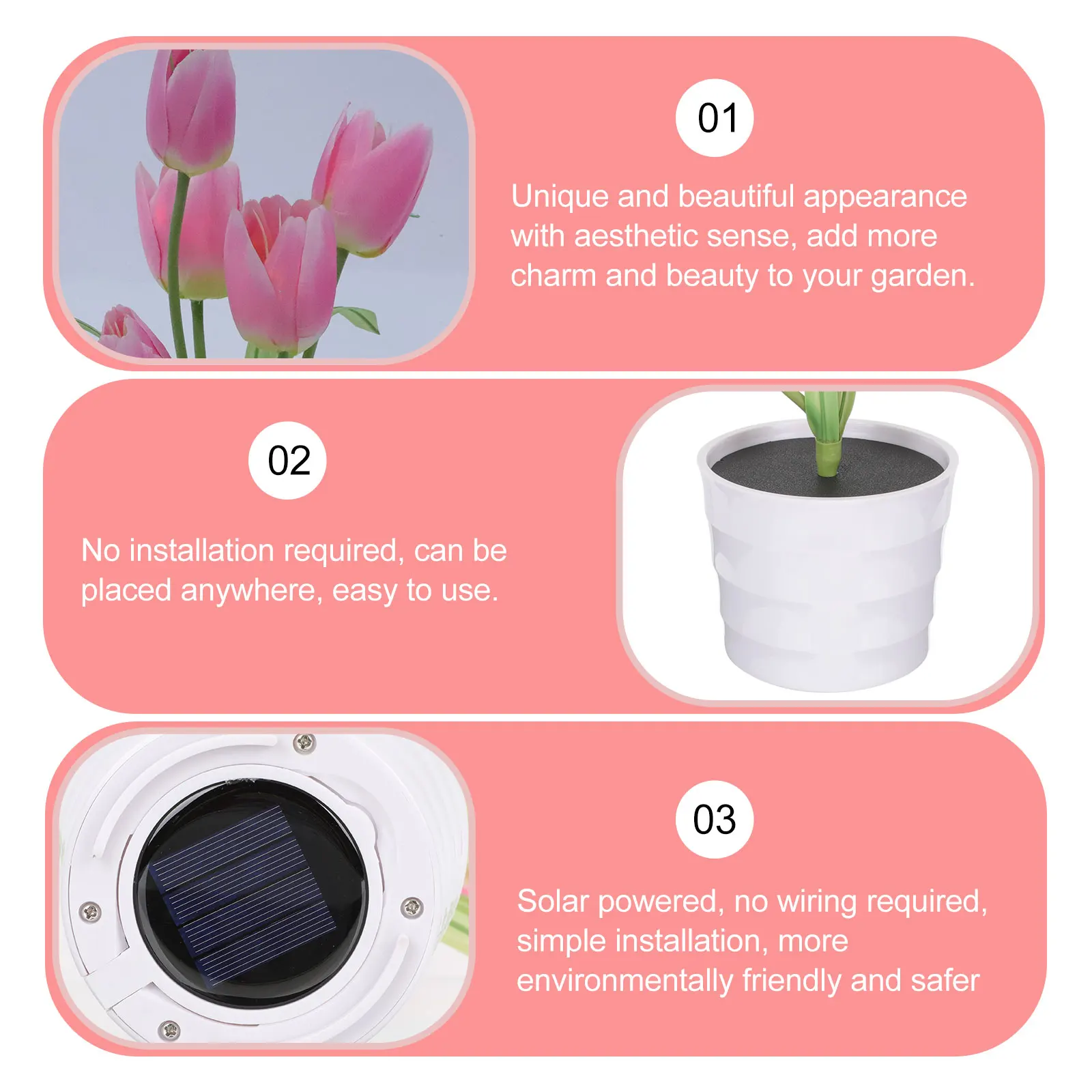 Solar Tulip Lights Waterproof Silk LED Outdoor Decor Garden Fairy Light Decoration Holiday Lighting Solar Flowers 
Solar Tulip Lights Waterproof Silk LED Outdoor Decor Garden Fairy Light Decoration Holiday Lighting Solar Flowers