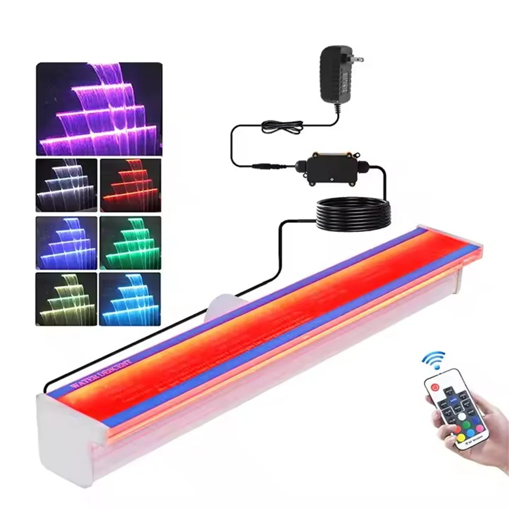 12W RGB LED Waterfall Descent Fountain Light 300mm Length DC12V Swimming Pool Cascade Decorative Wall Hanging Fountain Spillway
12W RGB LED Waterfall Descent Fountain Light 300mm Length DC12V Swimming Pool Cascade Decorative Wall Hanging Fountain Spillway