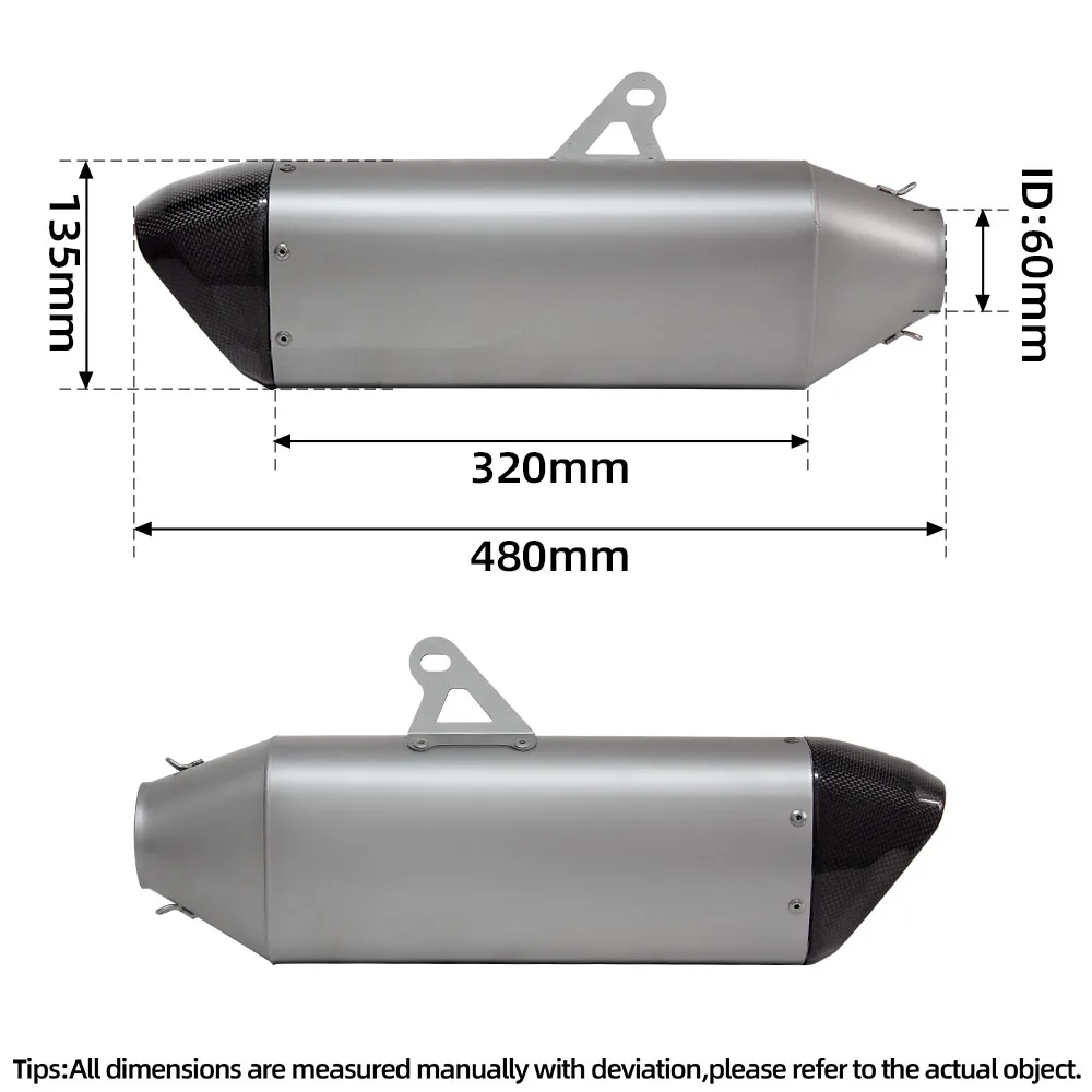 60mm Universal Motorcycle Exhaust Muffler Carbon Fiber Escape Moto For Z900 Z1000 MT10 R1 CB1000R GSXS1000 ZX10R M1000R
60mm Universal Motorcycle Exhaust Muffler Carbon Fiber Escape Moto For Z900 Z1000 MT10 R1 CB1000R GSXS1000 ZX10R M1000R