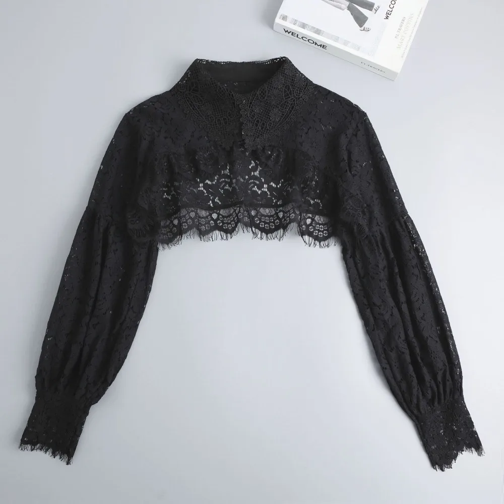 All-match Cape Lace Shawl Cloak Hollow Out Lace Fake Collar Long Sleeves Flower Short Small Shirt Female
All-match Cape Lace Shawl Cloak Hollow Out Lace Fake Collar Long Sleeves Flower Short Small Shirt Female