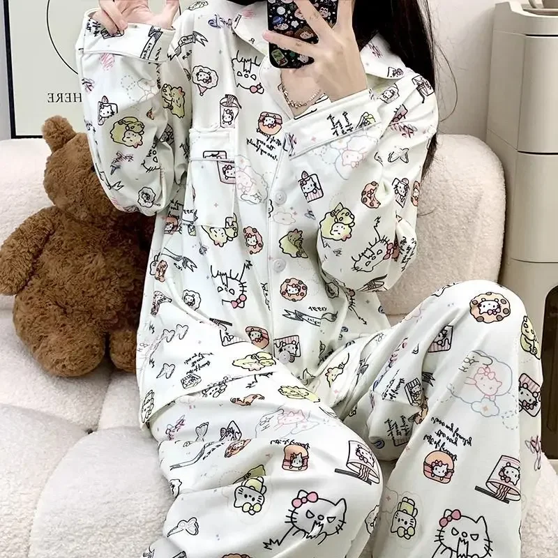 Miniso Hello Kitty Sleepwear Cute Cotton Printed Long Sleeved Pants Set Spring Autumn Cartoon Loose Comfortable Home Clothes
Miniso Hello Kitty Sleepwear Cute Cotton Printed Long Sleeved Pants Set Spring Autumn Cartoon Loose Comfortable Home Clothes