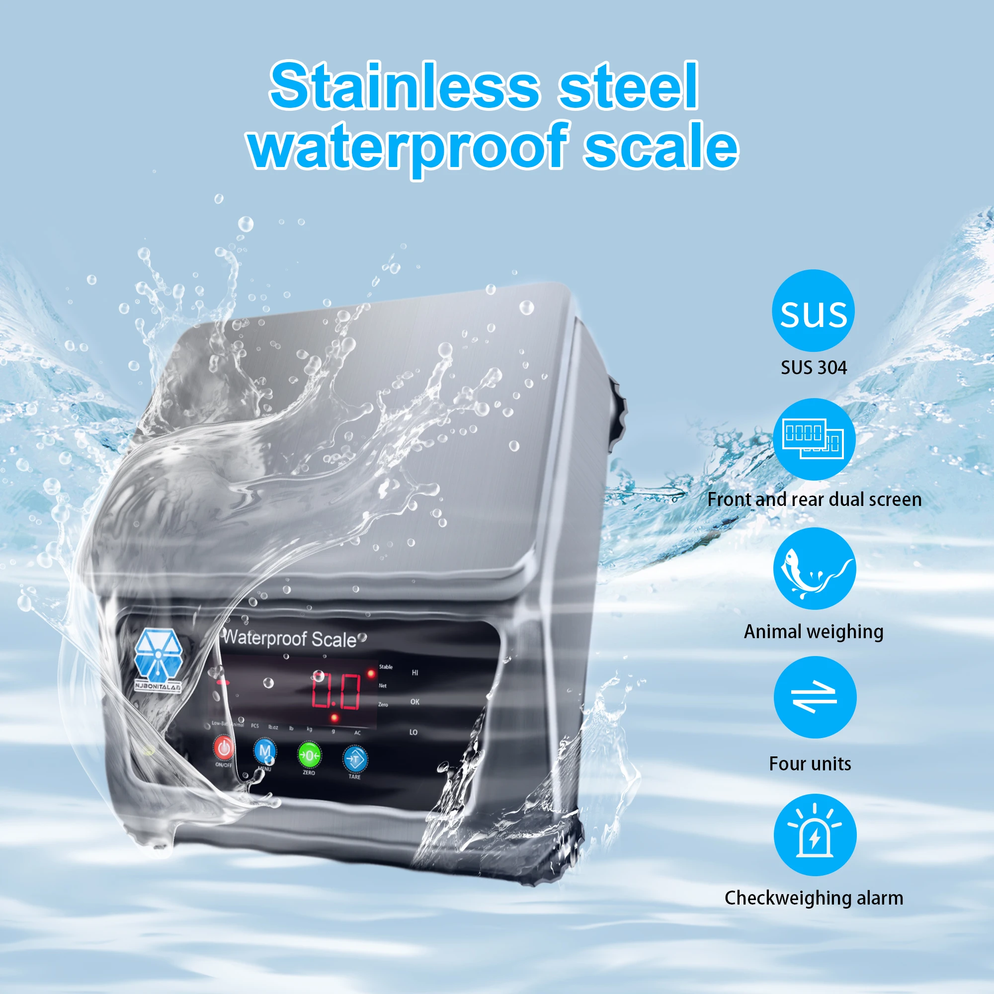 Industrial IP68 Waterproof Scale Bench for Fish Seafood Weighing - Precision Kitchen Food Scale with Stainless Steel Tray
Industrial IP68 Waterproof Scale Bench for Fish Seafood Weighing - Precision Kitchen Food Scale with Stainless Steel Tray