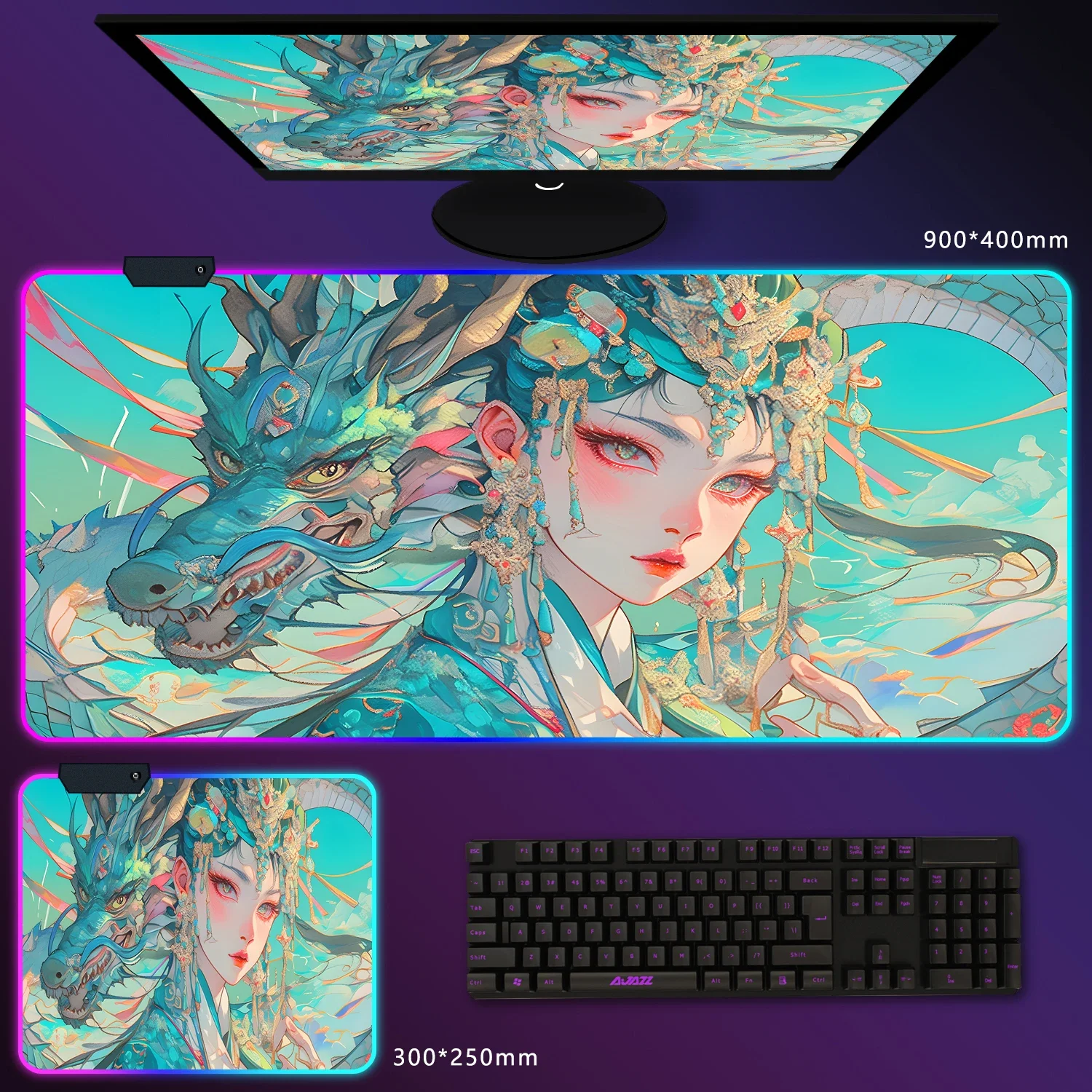 RGB LED Glow Gaming mouse pad 40x90cm Rubber non-slip table mat precise control to meet the needs of esports FPS/MOBA special
RGB LED Glow Gaming mouse pad 40x90cm Rubber non-slip table mat precise control to meet the needs of esports FPS/MOBA special
