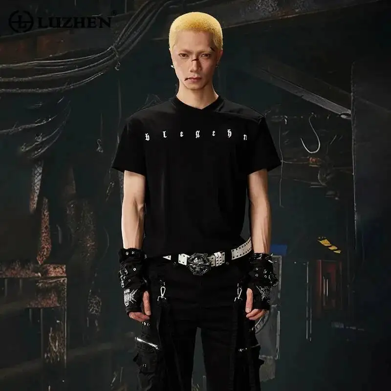 LUZHEN 2026 Summer New Personalized Letter Printed Slim Fit Short Sleeve T-shirts Men's Fashion Handsome Round Neck Tops JY6712
LUZHEN 2026 Summer New Personalized Letter Printed Slim Fit Short Sleeve T-shirts Men's Fashion Handsome Round Neck Tops JY6712