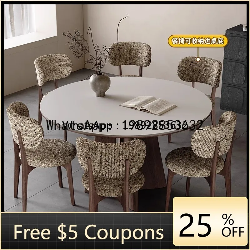 F2 Rock Slab Dining Table Modern Minimalist Home Small Apartment Wabi-Sabi Style Walnut Solid Wood Dining Table and Chair Set
F2 Rock Slab Dining Table Modern Minimalist Home Small Apartment Wabi-Sabi Style Walnut Solid Wood Dining Table and Chair Set