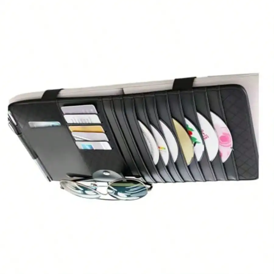 ZCD Holder For CarLeather Multi-Purpose Car Visor Organizer Cars CD Holder For Storing CDs/DVD/Card/Pen/Sunglasses Universal CDs Visor Holders For Cars Interior Accories1
ZCD Holder For CarLeather Multi-Purpose Car Visor Organizer Cars CD Holder For Storing CDs/DVD/Card/Pen/Sunglasses Universal CDs Visor Holders For Cars Interior Accories1