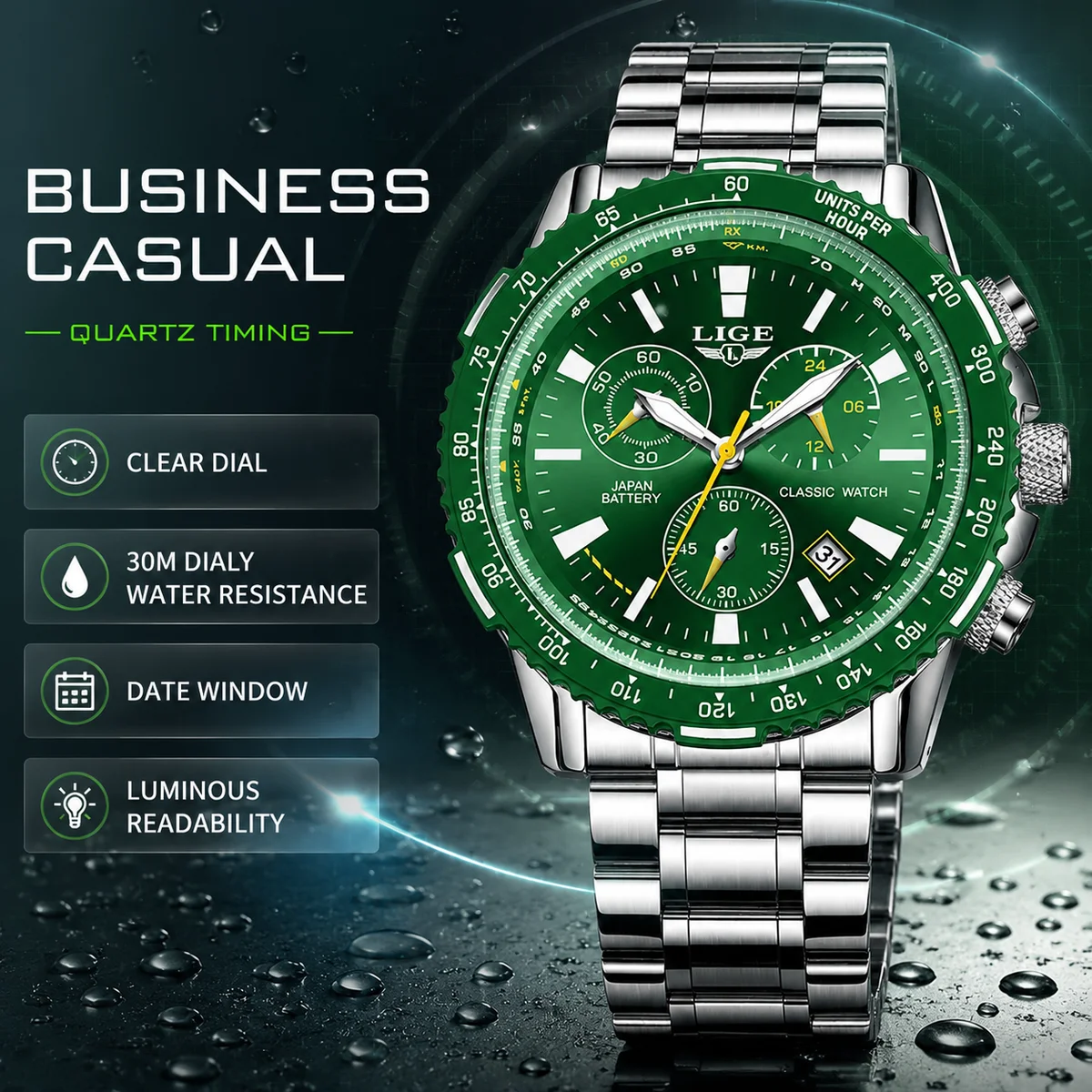 LIGE Man watch business luminous calendar male watch chronograph waterproof fashion quartz clock sports watches for men reloj
LIGE Man watch business luminous calendar male watch chronograph waterproof fashion quartz clock sports watches for men reloj
