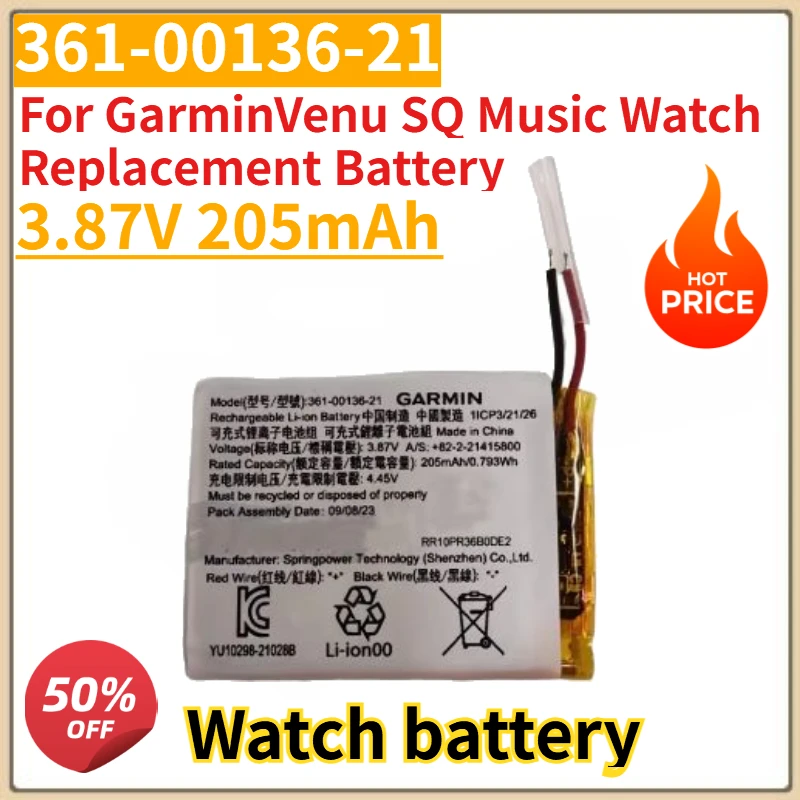 High Quality New 361-00136-21 Watch Battery 3.87V 205mAh for GarminVenu SQ Music Watch Replacement Battery
High Quality New 361-00136-21 Watch Battery 3.87V 205mAh for GarminVenu SQ Music Watch Replacement Battery