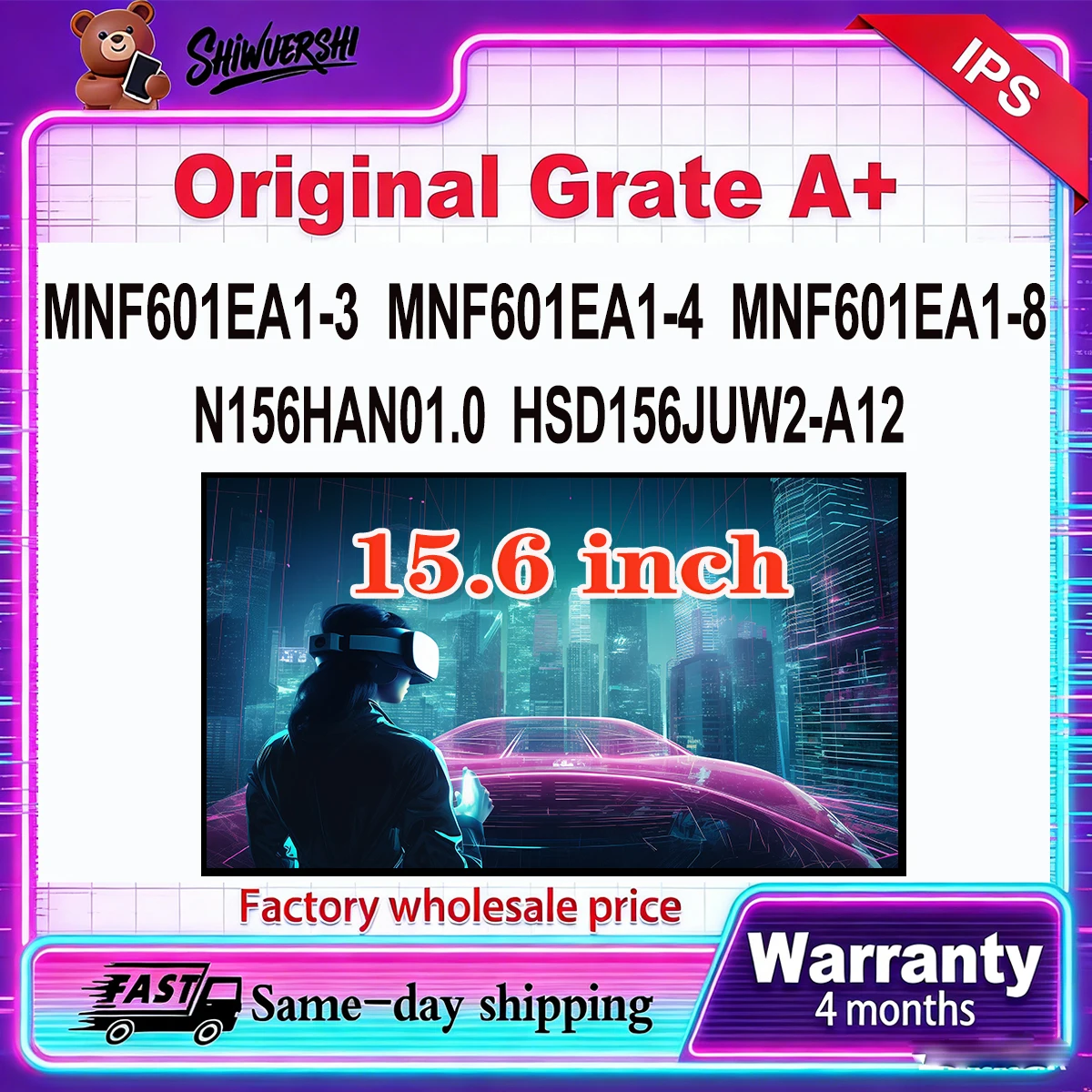 Новый тонкий ЖК-экран для ноутбука A+ 15,6 дюйма MNF601EA1-3 MNF601EA1-4 MNF601EA1-8 N156HAN01.0 HSD156JUW2 A12
Новый тонкий ЖК-экран для ноутбука A+ 15,6 дюйма MNF601EA1-3 MNF601EA1-4 MNF601EA1-8 N156HAN01.0 HSD156JUW2 A12