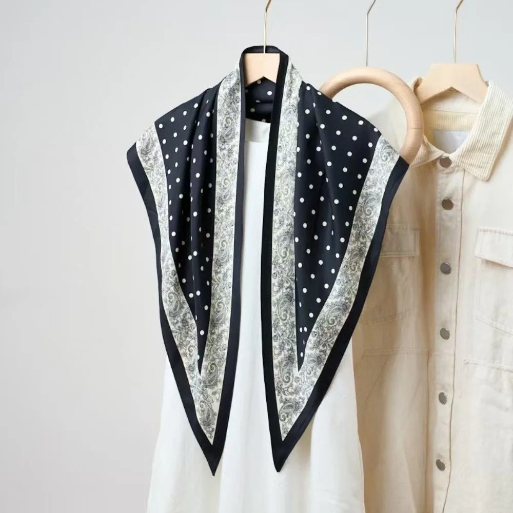 Imitation Silk Floral Triangle Scarf Floral Print Polka Dot Women's Necktie Decorative Elegant Decorative Headscarf Women
Imitation Silk Floral Triangle Scarf Floral Print Polka Dot Women's Necktie Decorative Elegant Decorative Headscarf Women