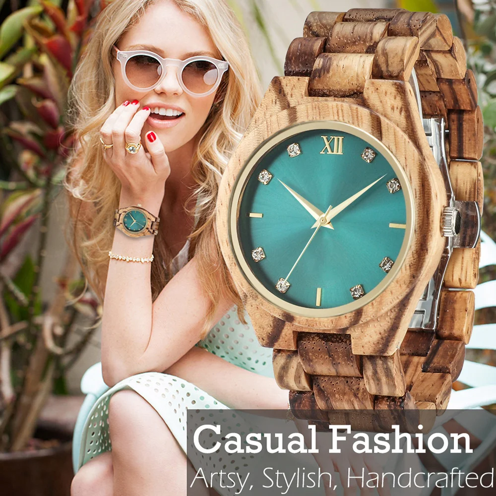 Diamond Women Watches Natural Wood Gold Dial Watch Ladies Wrist Watches Luxury Brand Rhinestone Womens Wooden Bracelet Watches
Diamond Women Watches Natural Wood Gold Dial Watch Ladies Wrist Watches Luxury Brand Rhinestone Womens Wooden Bracelet Watches