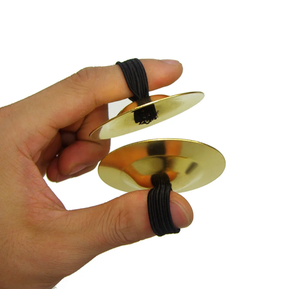 4 pcs Copper Finger Cymbals Belly Dance Percussion Instrument Mini Music Props Durable Dancing Party Small Musical