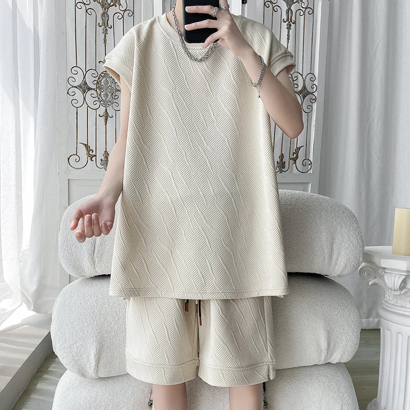 Men Solid Color Sets 2023 Summer O Neck Sleeveless T Shirts Elastic Waist Shorts Streetwear Loose Casual Suits 5XL-M
Men Solid Color Sets 2023 Summer O Neck Sleeveless T Shirts Elastic Waist Shorts Streetwear Loose Casual Suits 5XL-M