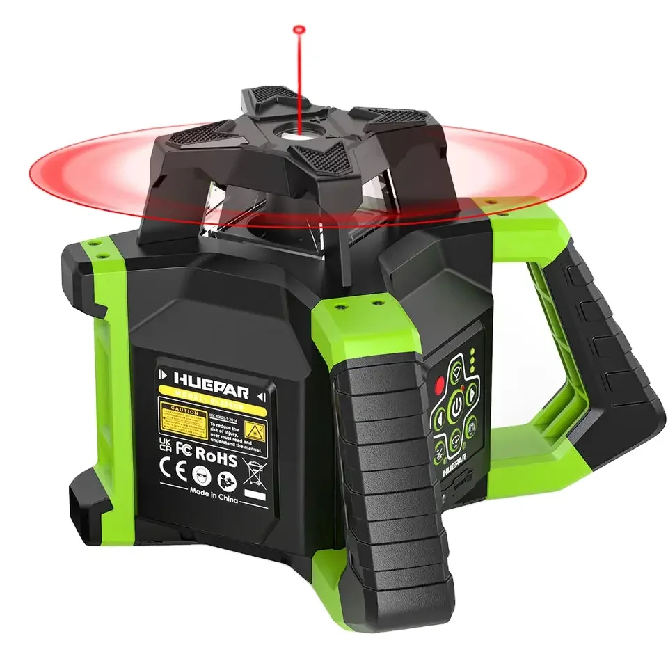 Huepar RL300HR 360 Horizontal Red Interior/Exterior Rotating Beam Electronic Self-Leveling Rotary Laser Level Kit
Huepar RL300HR 360 Horizontal Red Interior/Exterior Rotating Beam Electronic Self-Leveling Rotary Laser Level Kit