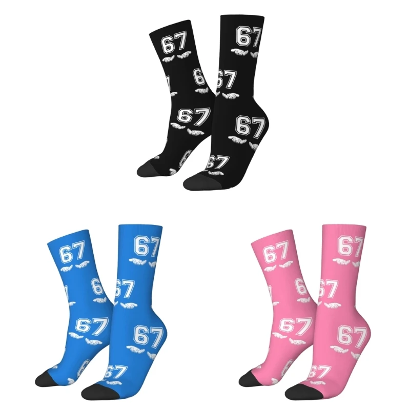 Popular 67 Themed Cotton Blend Socks Moisture Wicking Suitable For Women
Popular 67 Themed Cotton Blend Socks Moisture Wicking Suitable For Women